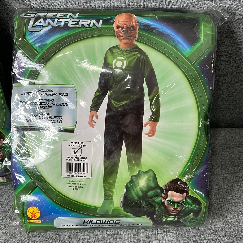 Green Lantern Kilowog Halloween Costume Size Medium 8-10 for ages 5-7 New